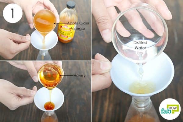combine vinegar with honey and water to use acv for dandruff