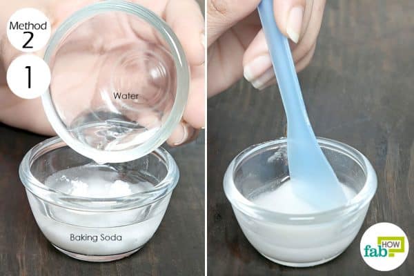 prepare a baking soda paste to clean scratches on glasses