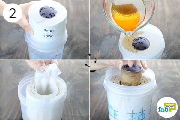 pour the blend over paper towels to make baby wipes