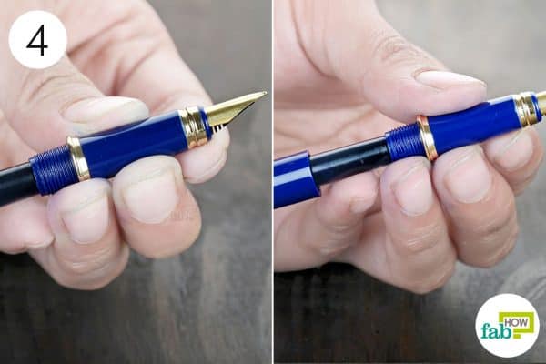 Reassemble the parts to clean a fountain pen