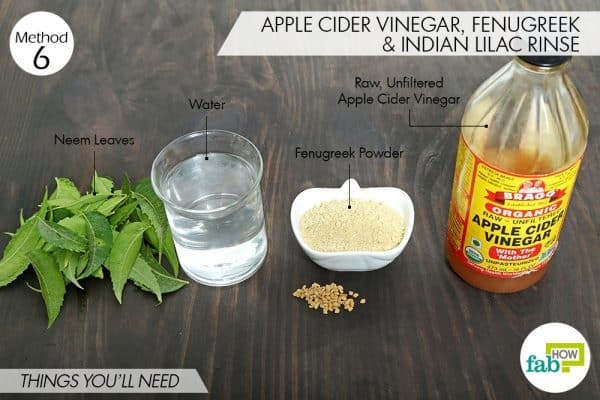 things you'll need to make hair rinse with fenugreek to use acv for dandruff