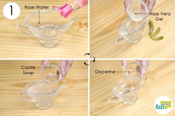 combine the ingredients together to make diy homemade makeup remover