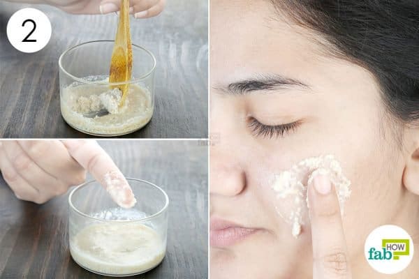 Mix well and apply oatmeal face mask for rashes and allergies