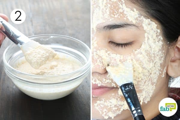 mix well and apply oatmeal face mask for acne