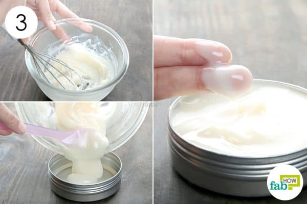 whisk well and let it sit to make DIY baby lotion