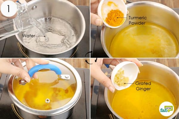 boil water and add turmeric and ginger to it