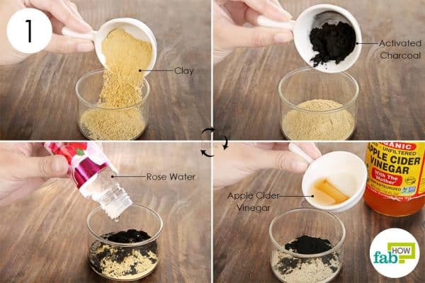 combine ingredients to make diy homemade clay mask