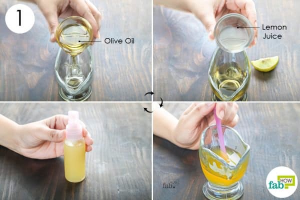 combine olive oil lemon juice to make diy homemade shoe polish conditioner