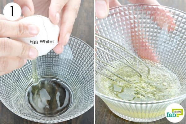 whisk egg to make diy homemade face mask for men