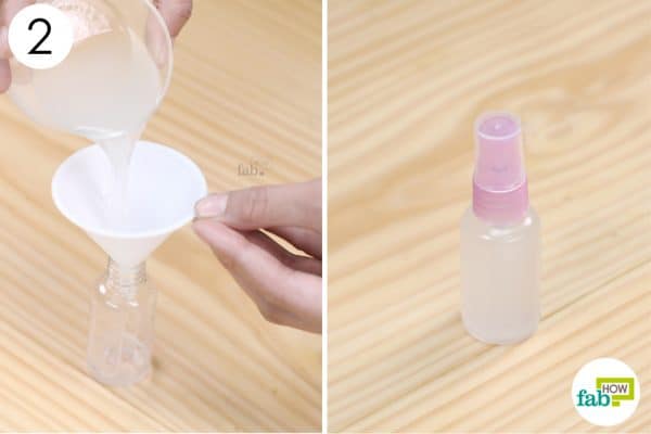pour the blend in a spray bottle and use it on your hair