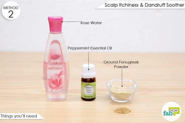 things you'll need to make rose water scalp itchiness and dandruff soother