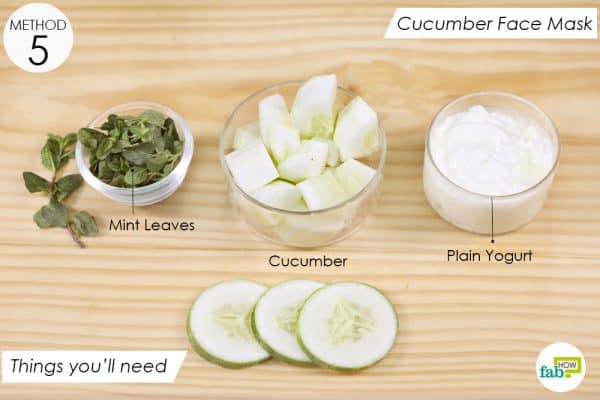 things you'll need to make the cucumber face mask