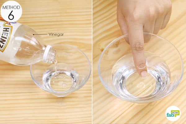 soak the splintered area in vinegar