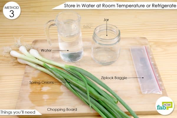things you'll need to store spring onions for 1 week