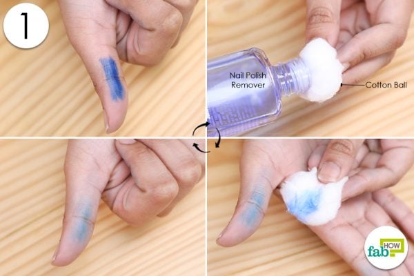 nail polish remover for ink stain