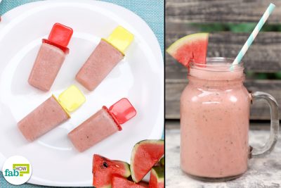watermelon yogurt smoothie and popsicle